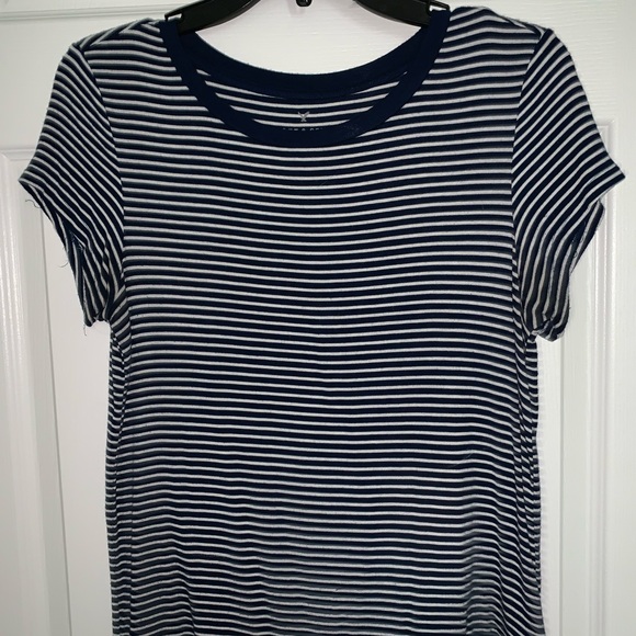 American Eagle navy striped soft tee - Picture 1 of 2